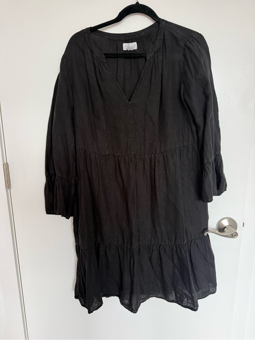 Women’s Black Tiered V-Neck Dress by Velvet